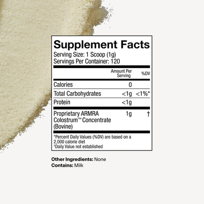 ARMRA Colostrum Powder Unflavored - Gut Health, Immunity, Skin & Hair (120 Servings) ARMRA
